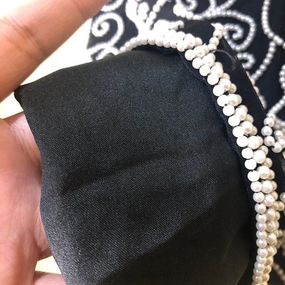 Vintage Laurence Kazar Swirl Pearl Beaded Silk Top - Picture 11 of 11